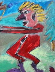 Expressionist Rolf Gjedsted Abstract Figure Composition Modern Art Painting