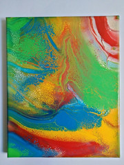 Original Abstract Acrylic Painting Stretched Canvas 8″x10″x0.6″ Wall Art Decor
