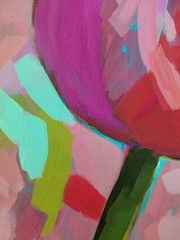Mona Vivar 20×16 Abstract Floral Tulip Contemporary Painting Original Art