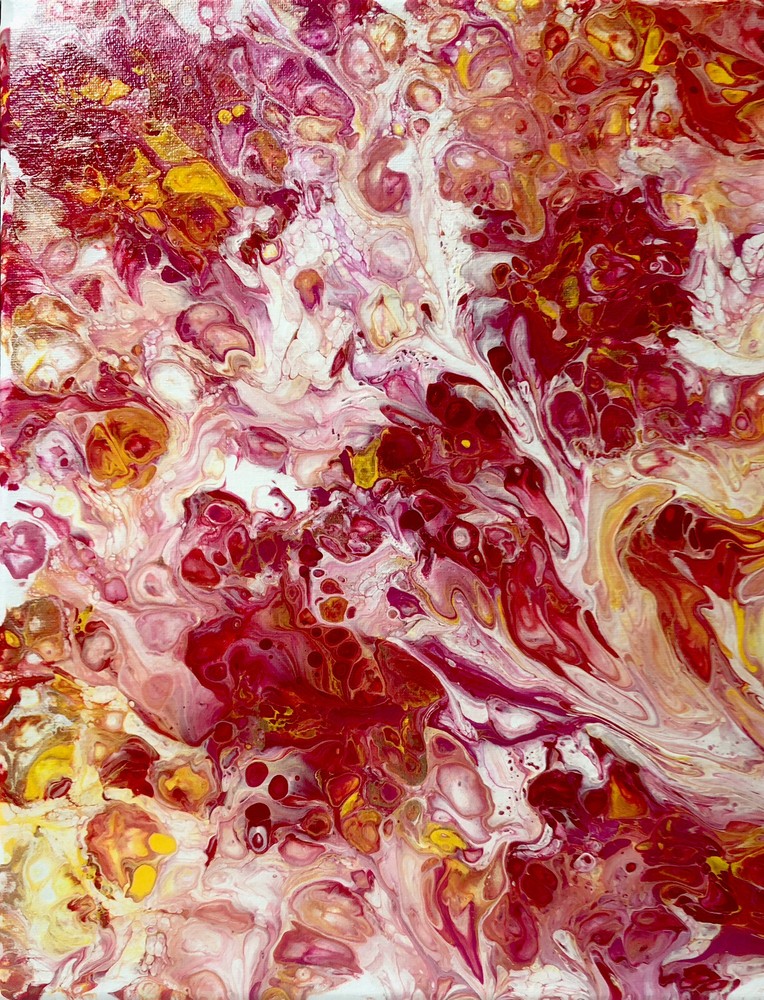Set Of (1) 11×14 + (2) 8×10 Original Acrylic Fluid Paint Pouring Art On Canvas