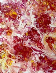 Set Of (1) 11×14 + (2) 8×10 Original Acrylic Fluid Paint Pouring Art On Canvas