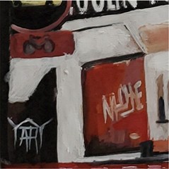YARY DLUHOS Paris France Moulin Rouge Cafe Street Original Art Oil Painting
