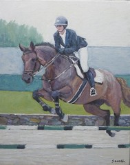 Sean Wu, Original 16×20″ oil on stretched canvas , The Lady Rider