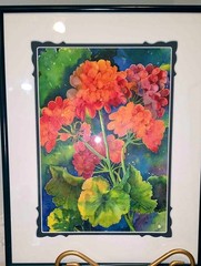 Original Signed/ Professionally Framed Watercolor Floral Roberta Rogers 11×14″