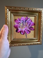 Original Art Peony Flowers 4×4 Framed Mini Art Original