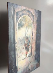 GERRY MILLER – Original Artwork „Doorway“ Acrylic Paint on MDF board. Size A4.