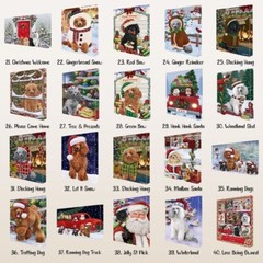 Poodle Dog Canvas .75″ Personalized Digital Painting Christmas NWT