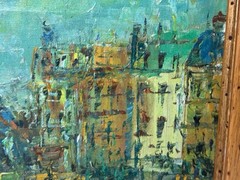 Vintage Impasto Oil Painting Italian Canal Scene – Signed Egroeg 1976 – Italy