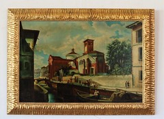 Landscape painting copy „Milan – Via Fatebenefratelli“ by Giovanni Migliara