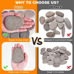 River Rocks for Painting 25 Pcs Large 2-3 Inch Flat Smooth Painting Stones Craft