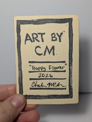 Original ACEO Happy Flower Daisy Cute Acrylic Paint Markers HandDrawn Art By CM