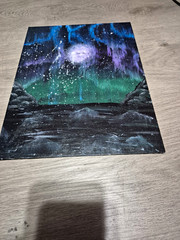 Abstract Outer Space Galaxy Sky Painting, Unframed Single Piece Fantasy Nature