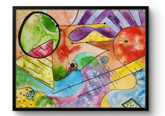Kandinsky Inspired Abstract Painting 12×16 Original Colorful Modern Art