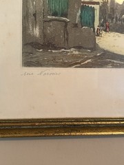 Antique Henri H Tourneau Etching 1920s -Montmartre, Paris Five Piece Framed Lot