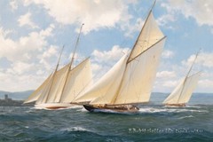 Sailboat Nautical Sailing Oil painting Wall art Giclee Printed on Canvas P1061