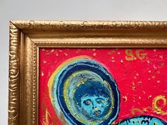 Textured Abstract Painting on Canvas by Serg Graff, „Time Loop“, COA