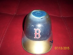 Armand Lamontagne original painting of red sox helmet rare one of a kind