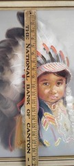 Lil Chief Oil on Canvas Signed L Williams Native American Boy 23×19 Original MCM