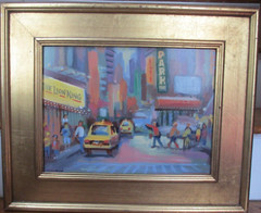 John Reilly Signed Oil Masonite „The Lion King“ Broadway NYC Taxi Painting Frame