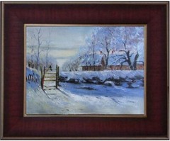 Framed, Claude Monet the Magpie Repro Quality Hand Painted Oil Painting, 12x16in