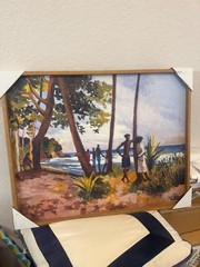 30″ x 24″ Village Waterfront by Boscoe Holder Framed Canvas board – Threshold™: