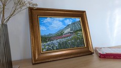 Framed Original Oil Painting Tatra Mountains Impasto Landscape Poland Wall Art