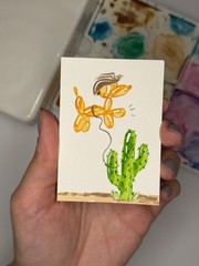 ACEO Original 2.5×3.5in /Howdy Series Balloon Dog/ Mini Art