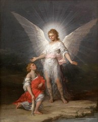MQ-OP0649 Handmade Painted Holding Fish Girl & Angel Art Oil Painting On Canvas
