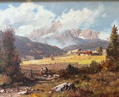 Hans Sengthaler Original Painting Alpine Art German Artist Mandlwand  Hochkönig