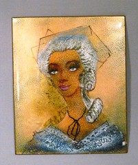 Painting on Copper Impressionism Haunting Victorian Lady Portrait Art