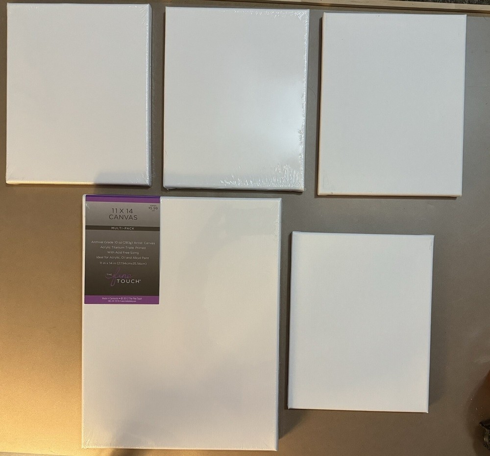 Canvases for Painting, 2 11 x 13 Inches, 4 5 x 7, Stretched Canvas, 100%