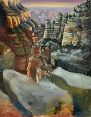 Painting Grand Canyon Arizona Landscape Desert Colorado River By Ann Gillingham