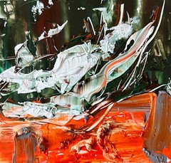 Norwegian Atlantic Coast near Lofoten, Expressive Abstract Seascape Art Framed