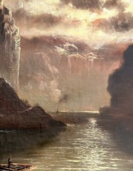 in the manner of Albert Bierstadt landscape painting Hudson River School 1850s