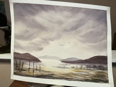 8.5×6.5 Watercolor Original Painting on Paper. Coastal Seascape