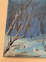 Hand Painted Winter Scene Art Decor Gift Wall Hanging