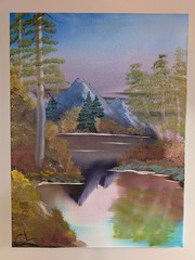 Original Landscape Oil Painting on Canvas (Bob Ross Style) 18″ x 24″ – Signed