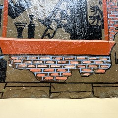 Vintage Laiche Hand Painted Slate New Orleans Jazz Art Bourbon Street 1996