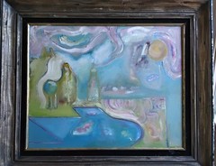 abstract oil on masonite
