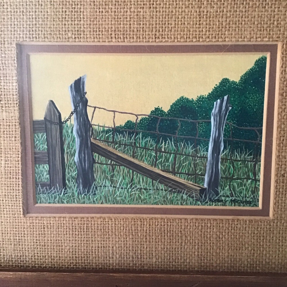 Framed 4” X 6” Original Art Landscape Rustic Farmhouse Decor