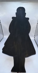 Vintage American Folk Art Painting On Wood Cut Out School Girl Signed 19”x 8”