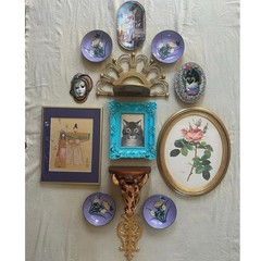 Vintage lot gallery accent wall art pictures set ornate gold framed portraits 13