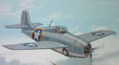 Raymond Waddey Painting F4F Wildcat WWII Combat Pilot Signed W.W. Taylor 18″x24″