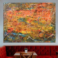 Pollock/Richter style￼ Professional Painting 81” X 62”(6ft 9in)Abstract Modern