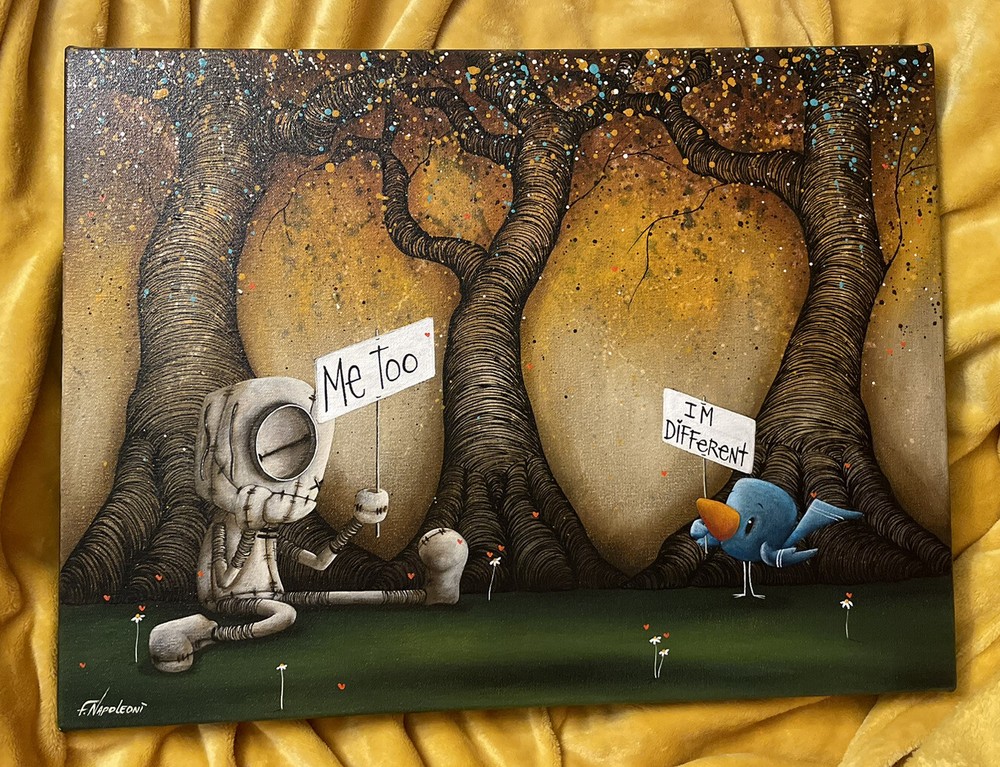 Fabio Napoleoni Original Oil Painting “We Are Unique” I’m Different Me Too