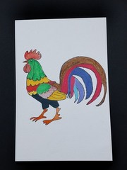 Original Painting 6X9 Inch „Rooster“ Whimsical Animal Chicken Farm Art By GAT