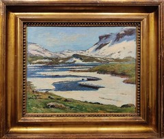 Finn Wennerwald (1896-1969): MOUNTAIN STREAM – EARLY SPRING, original oil