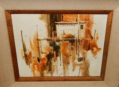 RITCHIE A BENSON LOBSTERS FISHING BOAT ORIGINAL ACRYLIC ON BOARD PAINTING