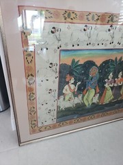 Pichwai Painting lord krishnaPaintingonSilkforProsperity PeaceFramed 53×40 34lbs