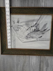 Vintage NATIVE AMERICAN Graphite Artwork SKETCH PRINT Mark Coleman 91 Picture